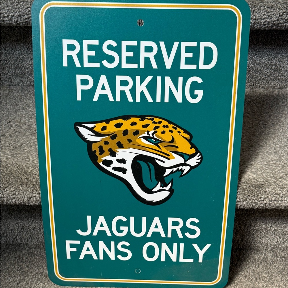NFL Jaguars Reserved Parking Sign - Green and Gold